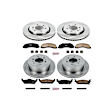 4-Wheel Set Power Stop&reg; KOE3166 Front and Rear OE Stock Replacement Low-Dust Ceramic Brake Pad and Rotor Kit