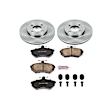 KOE374 Front Brake Disc and Pad Kit, Natural Finish, Plain Surface, 4 Lugs, 256 mm, Ceramic, Z17 OE Replacement