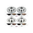 4-Wheel Set Power Stop&reg; KOE392 Front and Rear OE Stock Replacement Low-Dust Ceramic Brake Pad and Rotor Kit