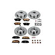 4-Wheel Set Power Stop&reg; KOE399 Front and Rear OE Stock Replacement Low-Dust Ceramic Brake Pad and Rotor Kit