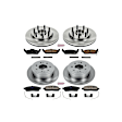 KOE4005 Front and Rear Brake Disc and Pad Kit, Natural Finish, Plain Surface, 7 Lugs, 330 mm, Ceramic, RWD, Z17 OE Replacement