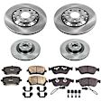 4-Wheel Set Power Stop&reg; KOE4008 Front and Rear OE Stock Replacement Low-Dust Ceramic Brake Pad and Rotor Kit