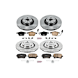 4-Wheel Set Power Stop&reg; KOE4013 Front and Rear OE Stock Replacement Low-Dust Ceramic Brake Pad and Rotor Kit