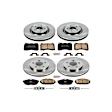 4-Wheel Set Power Stop&reg; KOE4042 Front and Rear OE Stock Replacement Low-Dust Ceramic Brake Pad and Rotor Kit