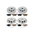 2011 Volvo S40 - Front and Rear Brake Disc and Pad Kit, Natural Finish, Plain Surface, 5 Lugs, 280 mm, Ceramic, 2.5L 5Cyl, OE Replacement Series