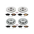4-Wheel Set Power Stop&reg; KOE4054 Front and Rear OE Stock Replacement Low-Dust Ceramic Brake Pad and Rotor Kit