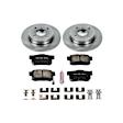 KOE407 Rear Brake Disc and Pad Kit, Natural Finish, Plain Surface, 4 Lugs, 260 mm, Ceramic, Z17 OE Replacement