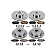 4-Wheel Set Power Stop&reg; KOE4081 Front and Rear OE Stock Replacement Low-Dust Ceramic Brake Pad and Rotor Kit