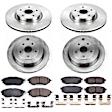 4-Wheel Set Power Stop&reg; KOE4088 Front and Rear OE Stock Replacement Low-Dust Ceramic Brake Pad and Rotor Kit