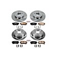 4-Wheel Set Power Stop&reg; KOE4091 Front and Rear OE Stock Replacement Low-Dust Ceramic Brake Pad and Rotor Kit