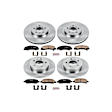 2007 Cadillac DTS - Front and Rear Brake Disc and Pad Kit, Natural Finish, Plain Surface, 5 Lugs, 292 mm, Ceramic, Sedan, 5 lug models, Z17 OE Replacement