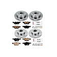 4-Wheel Set Power Stop&reg; KOE4102 Front and Rear OE Stock Replacement Low-Dust Ceramic Brake Pad and Rotor Kit