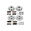 2009 Hyundai Santa Fe - Front and Rear Brake Disc and Pad Kit, Natural Finish, Plain Surface, 5 Lugs, 298 mm, Ceramic, 2.7L 6Cyl, Z17 OE Replacement