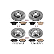 4-Wheel Set Power Stop&reg; KOE4121 Front and Rear OE Stock Replacement Low-Dust Ceramic Brake Pad and Rotor Kit