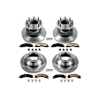 4-Wheel Set Power Stop&reg; KOE4132 Front and Rear OE Stock Replacement Low-Dust Ceramic Brake Pad and Rotor Kit