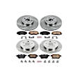 4-Wheel Set Power Stop&reg; KOE4140 Front and Rear OE Stock Replacement Low-Dust Ceramic Brake Pad and Rotor Kit