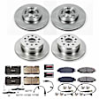 4-Wheel Set Power Stop&reg; KOE4337 Front and Rear OE Stock Replacement Low-Dust Ceramic Brake Pad and Rotor Kit