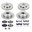 4-Wheel Set Power Stop&reg; KOE4354 Front and Rear OE Stock Replacement Low-Dust Ceramic Brake Pad and Rotor Kit
