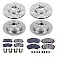 4-Wheel Set Power Stop&reg; KOE4383 Front and Rear OE Stock Replacement Low-Dust Ceramic Brake Pad and Rotor Kit