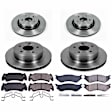 4-Wheel Set Power Stop&reg; KOE4386 Front and Rear OE Stock Replacement Low-Dust Ceramic Brake Pad and Rotor Kit