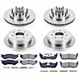 4-Wheel Set Power Stop&reg; KOE4390 Front and Rear OE Stock Replacement Low-Dust Ceramic Brake Pad and Rotor Kit