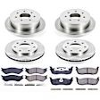 4-Wheel Set Power Stop&reg; KOE4391 Front and Rear OE Stock Replacement Low-Dust Ceramic Brake Pad and Rotor Kit