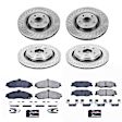 2013 Chevrolet Corvette - Front and Rear Brake Disc and Pad Kit, Natural Finish, Cross-Drilled, 5 Lugs, 330.3 mm, Ceramic, with heavy duty J55 or F55 brake package (340mm front rotors), Z17 OE Replacement