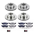 4-Wheel Set Power Stop&reg; KOE4416 Front and Rear OE Stock Replacement Low-Dust Ceramic Brake Pad and Rotor Kit