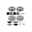 4-Wheel Set Power Stop&reg; KOE4417 Front and Rear OE Stock Replacement Low-Dust Ceramic Brake Pad and Rotor Kit