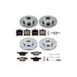 4-Wheel Set Power Stop&reg; KOE4420 Front and Rear OE Stock Replacement Low-Dust Ceramic Brake Pad and Rotor Kit