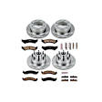 4-Wheel Set Power Stop&reg; KOE4434 Front and Rear OE Stock Replacement Low-Dust Ceramic Brake Pad and Rotor Kit