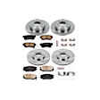 4-Wheel Set Power Stop&reg; KOE4443 Front and Rear OE Stock Replacement Low-Dust Ceramic Brake Pad and Rotor Kit