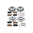 4-Wheel Set Power Stop&reg; KOE4449 Front and Rear OE Stock Replacement Low-Dust Ceramic Brake Pad and Rotor Kit