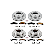 4-Wheel Set Power Stop&reg; KOE4454 Front and Rear OE Stock Replacement Low-Dust Ceramic Brake Pad and Rotor Kit