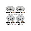 4-Wheel Set Power Stop&reg; KOE4466 Front and Rear OE Stock Replacement Low-Dust Ceramic Brake Pad and Rotor Kit