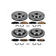 4-Wheel Set Power Stop&reg; KOE4485 Front and Rear OE Stock Replacement Low-Dust Ceramic Brake Pad and Rotor Kit
