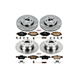 4-Wheel Set Power Stop&reg; KOE4515 Front and Rear OE Stock Replacement Low-Dust Ceramic Brake Pad and Rotor Kit