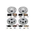 2007 Mercedes Benz E350 - Front and Rear Brake Disc and Pad Kit, Natural Finish, Cross-Drilled, 5 Lugs, 300 mm, Ceramic, Sedan, 3.5L 6Cyl, Z17 OE Replacement