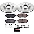 KOE4603 Front Brake Disc and Pad Kit, Natural Finish, Plain Surface, 5 Lugs, 315 mm, Ceramic, OE Replacement