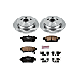 KOE4604 Rear Brake Disc and Pad Kit, Natural Finish, Plain Surface, 5 Lugs, 312.8 mm, Ceramic, Z17 OE Replacement