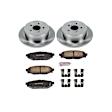 KOE4632 Rear Brake Disc and Pad Kit, Natural Finish, Plain Surface, 5 Lugs, 273.8 mm, Ceramic, OE Replacement