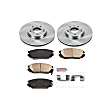 KOE4647 Front Brake Disc and Pad Kit, Plain Surface 5 Lugs 300 mm Ceramic Z17 OE Replacement
