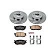 KOE4652 Front Brake Disc and Pad Kit, Natural Finish, Plain Surface, 4 Lugs, 256 mm, Ceramic, OE Replacement