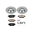 KOE4655 Rear Brake Disc and Pad Kit, Natural Finish, Plain Surface, 5 Lugs, 313.7 mm, Ceramic, Z17 OE Replacement