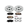 KOE4665 Front Brake Disc and Pad Kit, Natural Finish, Plain Surface, 5 Lugs, 298 mm, Ceramic, OE Replacement