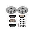 KOE4670 Rear Brake Disc and Pad Kit, Natural Finish, Plain Surface, 5 Lugs, 281 mm, Ceramic, Z17 OE Replacement