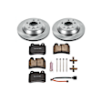 KOE4681 Rear Brake Disc and Pad Kit, Natural Finish, Plain Surface, 5 Lugs, 329.8 mm, Ceramic, Z17 OE Replacement