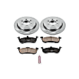 KOE4683 Rear Brake Disc and Pad Kit, Natural Finish, Plain Surface, 6 Lugs, 342 mm, Ceramic, Z17 OE Replacement