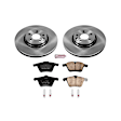 Front Brake Disc and Pad Kit, Natural Finish, Plain Surface, 5 Lugs, 316 mm, Ceramic, Z17 OE Replacement