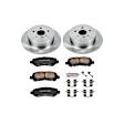 KOE4714 Rear Brake Disc and Pad Kit, Natural Finish, Plain Surface, 5 Lugs, 309 mm, Ceramic, Z17 OE Replacement